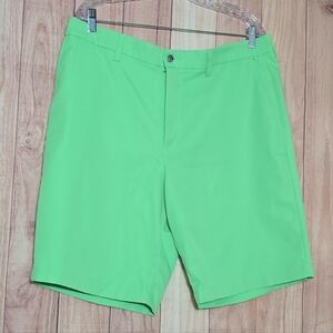 Callaway Lime Green Golf Shorts  Button Detail